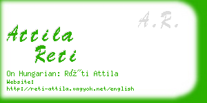 attila reti business card